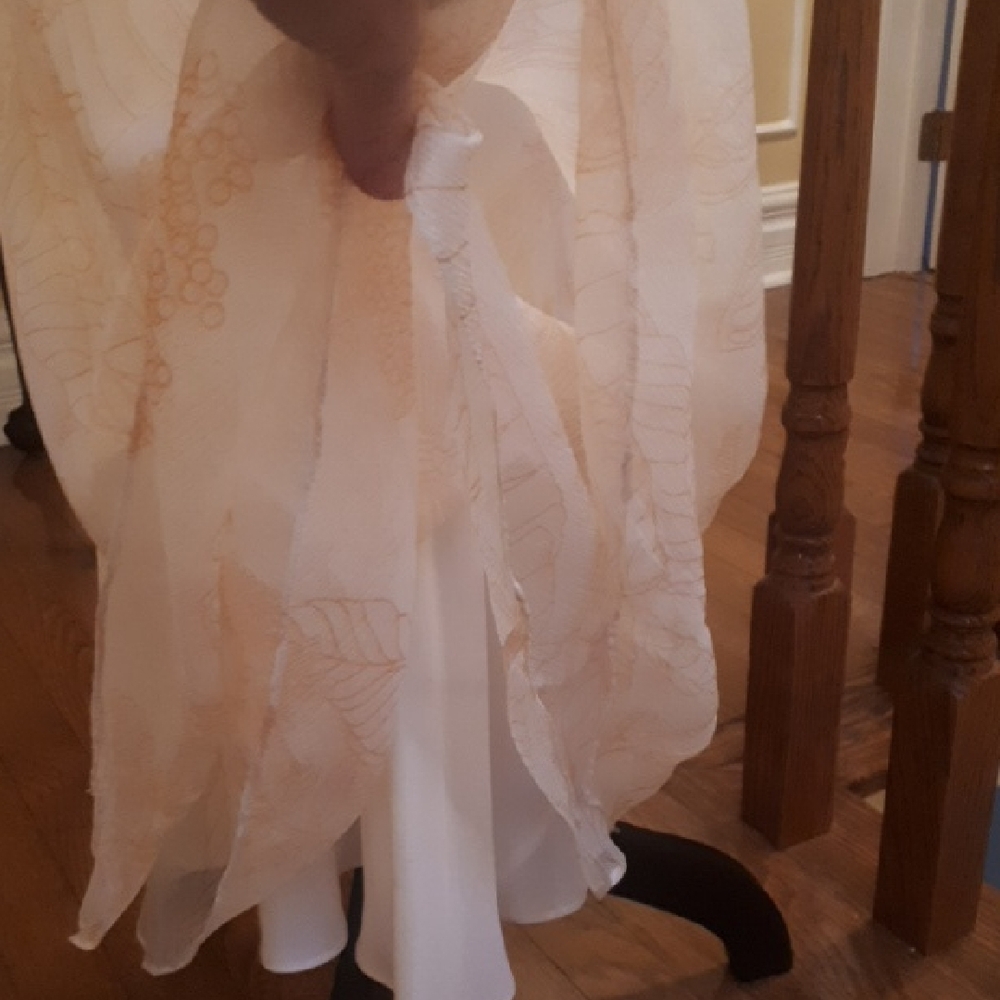 Elegant Cream Silk Evening Gown - Picture 7 of 11